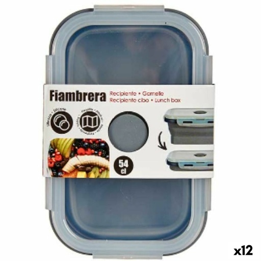 Lunch box Kinvara CH19130-1 Grey Transparent ABS 540 ml (12 Units)
