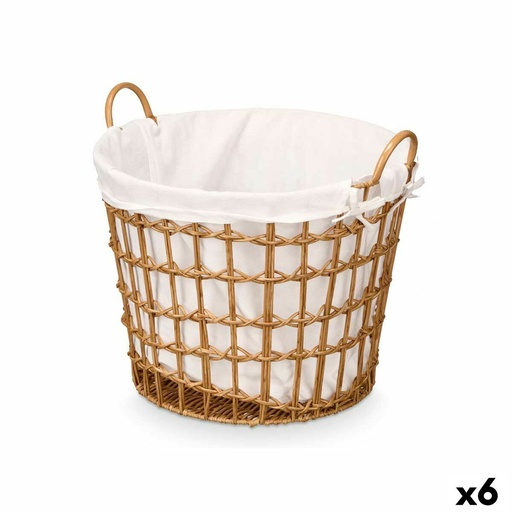 Cesto Kipit HX30561 Natural Poliéster Tela Polipropileno Hierro Plástico 50 % algodón 50 x 43 x 44 cm (6 Unidades)