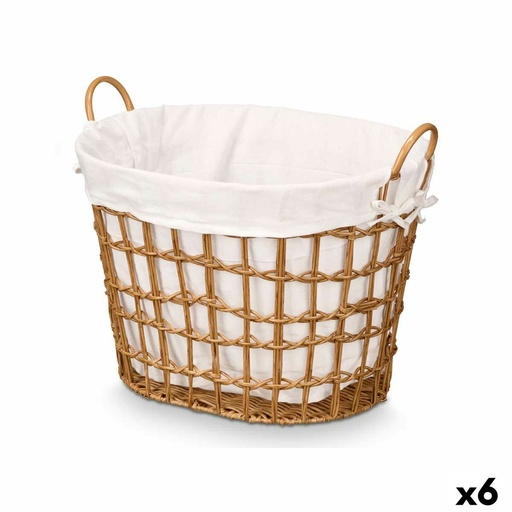 Cesto Kipit HX30564 Natural Poliéster Tela Polipropileno Hierro Plástico 50 % algodón 55,6 x 42,5 x 40 cm (6 Unidades)