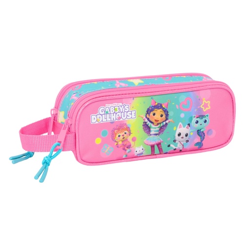 Double Carry-all Gabby's Dollhouse Confetti Pink Turquoise 21 x 8 x 6 cm
