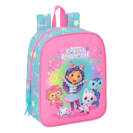 Child bag Gabby's Dollhouse Confetti Pink Turquoise 22 x 27 x 10 cm