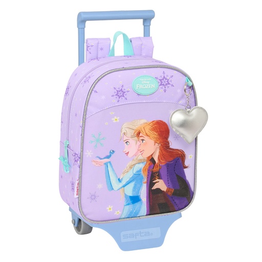School Rucksack with Wheels Frozen Spirit Lilac 22 x 27 x 10 cm