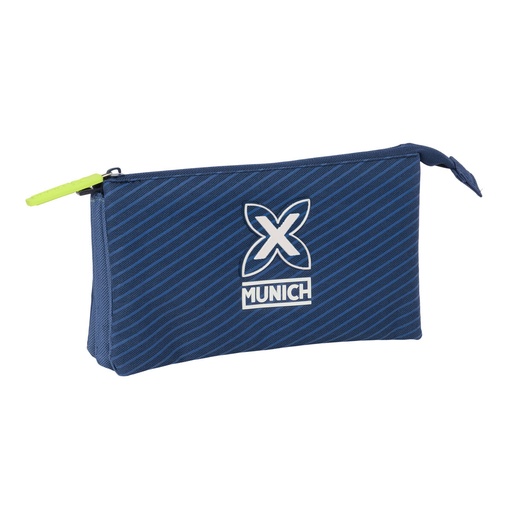 Portatodo Triple Munich Blue indigo Azul 22 x 12 x 3 cm