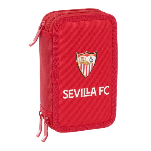 Plumier Triple Sevilla Fútbol Club Rojo 12,5 x 19,5 x 5,5 cm 37 Piezas