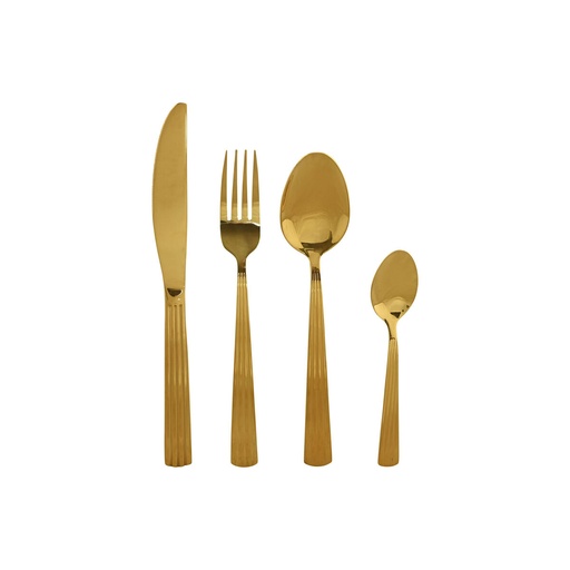 Cutlery Home ESPRIT Golden Stainless steel 15 x 7 x 24 cm 16 Pieces