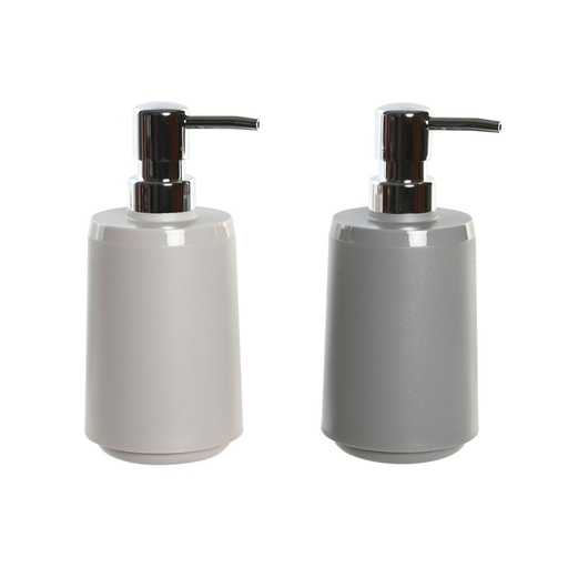 Dispensador de Jabón DKD Home Decor Beige Gris Crema Poliestireno 8 x 8 x 18 cm (2 Unidades)