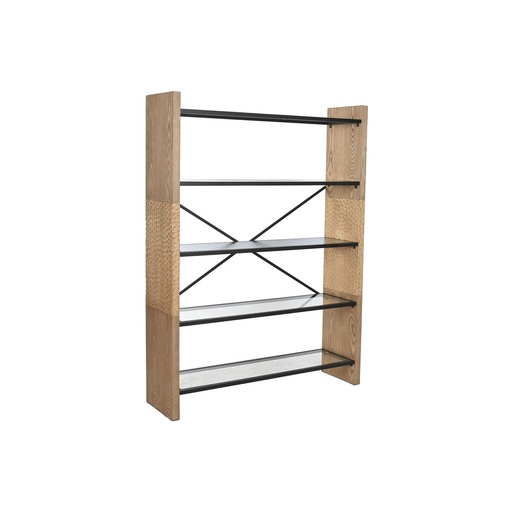 Estantería Home ESPRIT Metal Cristal Madera de abeto 120 x 31 x 158 cm