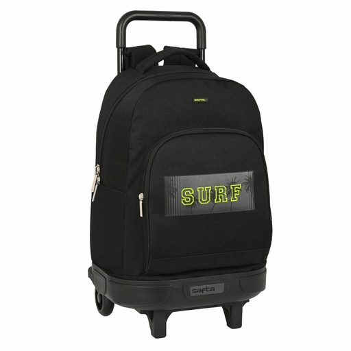 School Rucksack with Wheels Safta Surf Black (33 x 45 x 22 cm)