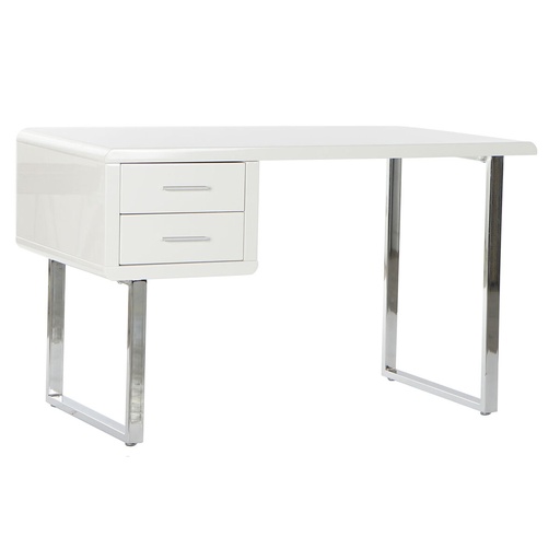 Desk DKD Home Decor White Silver Metal MDF Wood 120 x 55 x 76 cm
