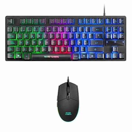 Teclado y Ratón Gaming Mars Gaming MCPTKLES 3200 dpi RGB Negro Qwerty Español