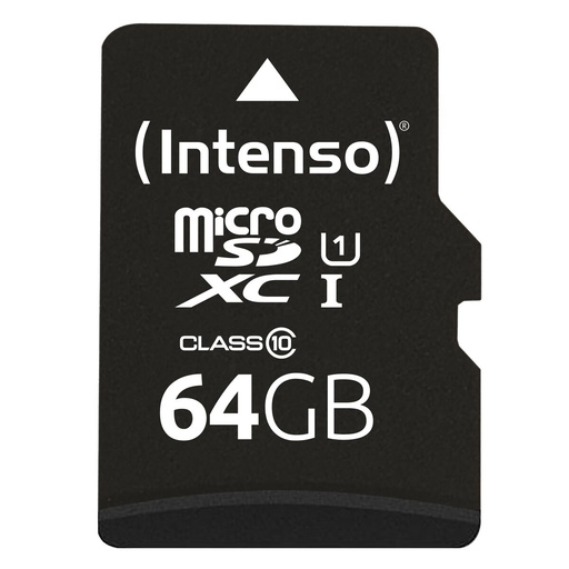 Tarjeta de Memoria Micro SD con Adaptador INTENSO 64 GB
