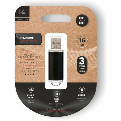 Pendrive Tech One Tech TEC3006-16 16 GB Negro
