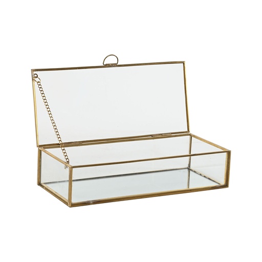Jewelry box Home ESPRIT Golden Metal Crystal 23 X 10 X 5,5 cm