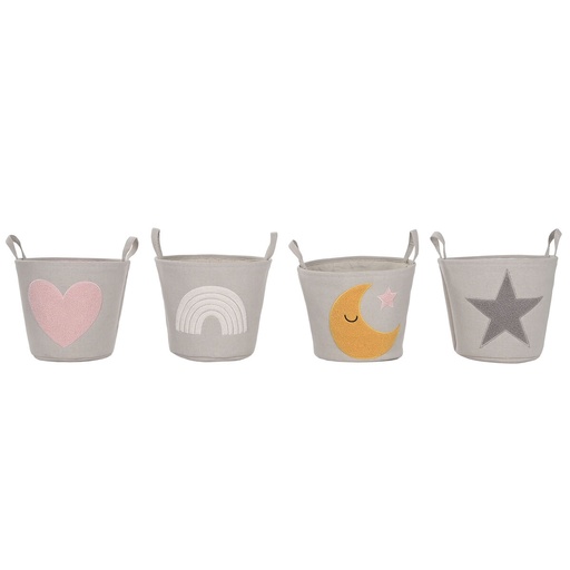 Cesta Decorativa Home ESPRIT Multicolor 36 x 36 x 40 cm (4 Unidades)