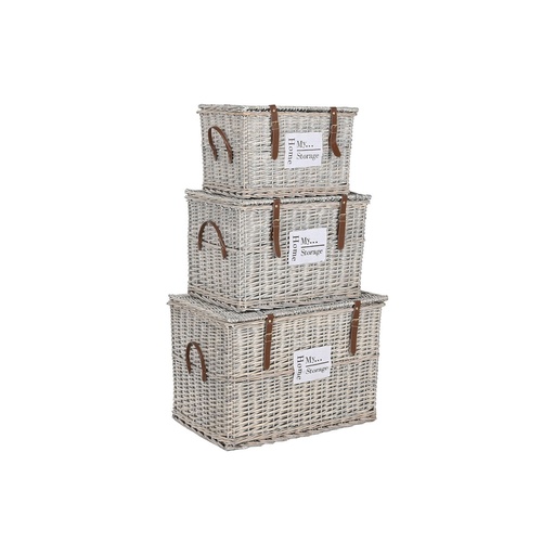 Juego de Baúles Home ESPRIT Natural Mimbre 67 x 45 x 46 cm