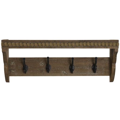 Perchero de Pared Home ESPRIT Marrón Negro Madera Metal 67 x 17 x 27 cm