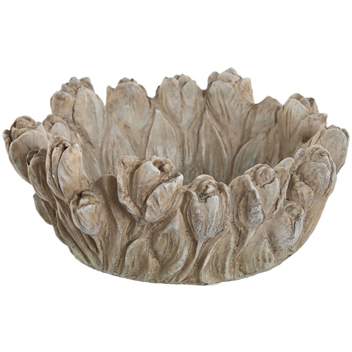 Centro de Mesa Home ESPRIT Gris Cemento 23 x 23 x 10 cm