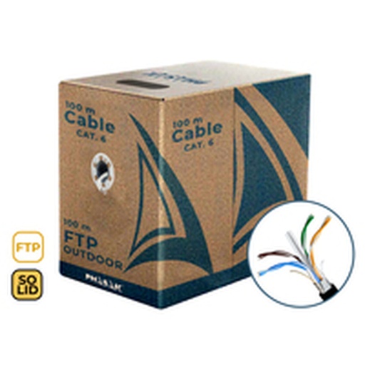 FTP Category 6 Rigid Network Cable Phasak PHR 681 Black 100 m
