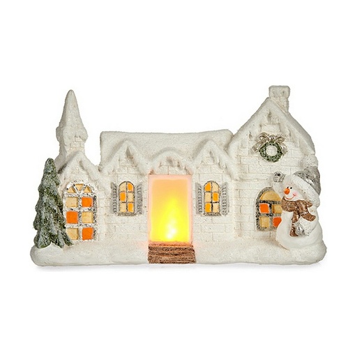 Decorative Figure Christmas LED Light House White Polyresin 13 x 26,5 x 43 cm