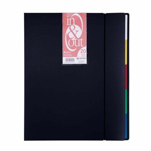 Carpeta Clasificadora Grafoplas In & Out Negro