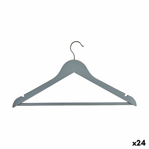 Juego de Perchas Kipit CH19809-G Gris Madera (24 Unidades)