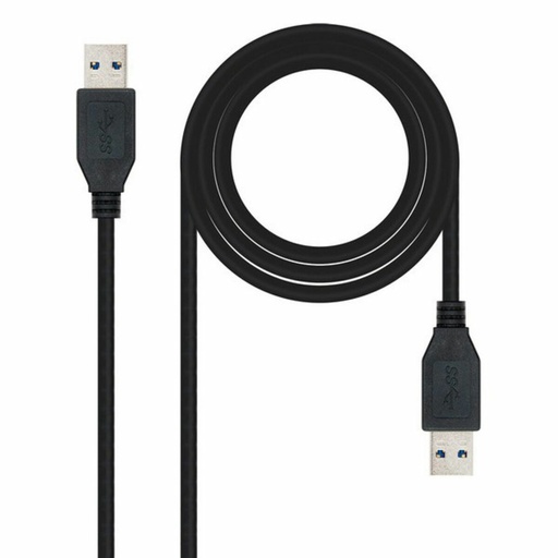 Cable USB 3.0 A a USB A NANOCABLE 10.01.1002-BK Negro 2 m