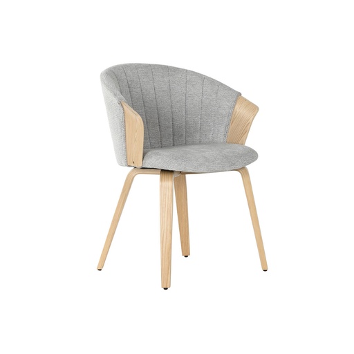 Silla de Comedor Home ESPRIT Gris Poliéster Madera 60 x 57,5 x 79 cm