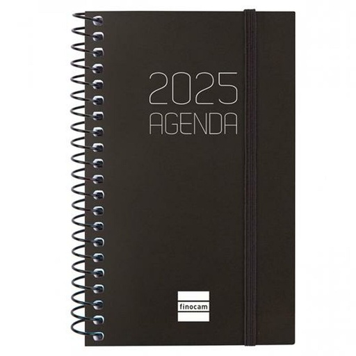 Agenda Finocam OPAQUE Negro Mini 7,9 x 12,7 cm 2025