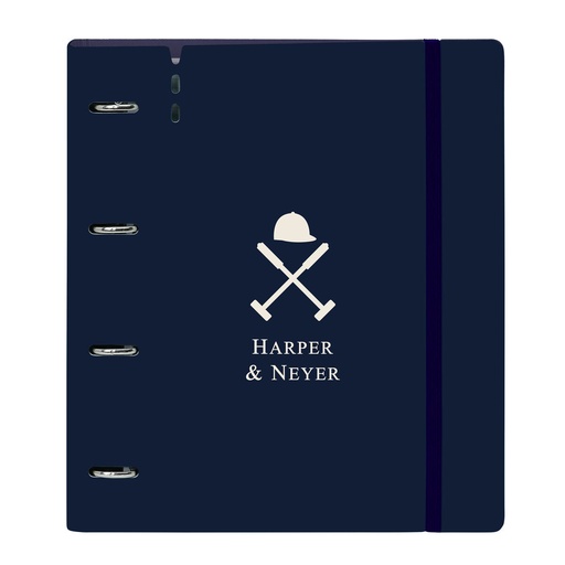 Carpeta de anillas Harper & Neyer Azul marino 27 X 32 X 4 cm