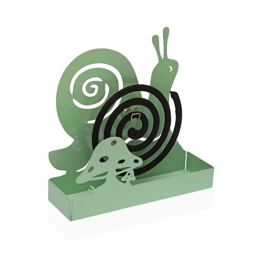 Soporte para espirales antimosquitos Versa Verde Metal 5 x 17 x 17 cm Caracol