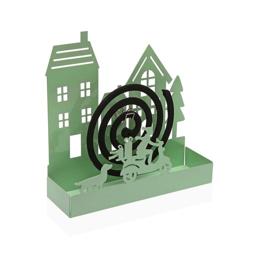 Support for mosquito coils Versa Green Metal 5 x 17 x 17 cm House