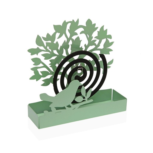 Soporte para espirales antimosquitos Versa Verde Metal 5 x 17 x 17 cm Árbol