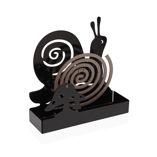 Soporte para espirales antimosquitos Versa Negro Metal 5 x 17 x 17 cm Caracol