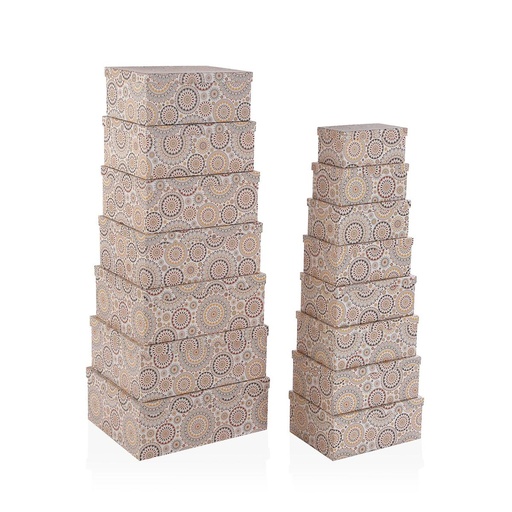 Juego de Cajas Decorativas Versa MARRAKECH Cartón (15 Piezas)
