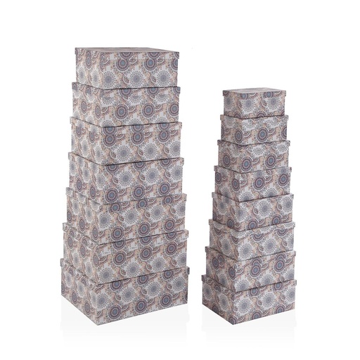Juego de Cajas Decorativas Versa Cartón (15 Piezas)