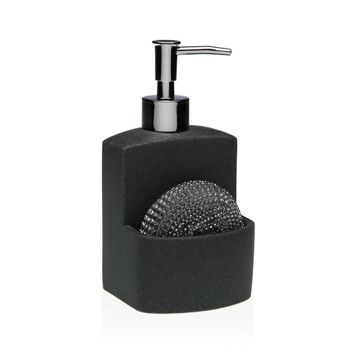 Soap Dispenser Versa Black Resin Ceramic Minimalist