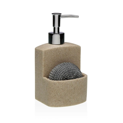 Dispensador de Jabón Versa Beige Resina Cerámica Minimalista