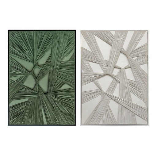Cuadro Home ESPRIT Verde Beige Moderno (2 Unidades)