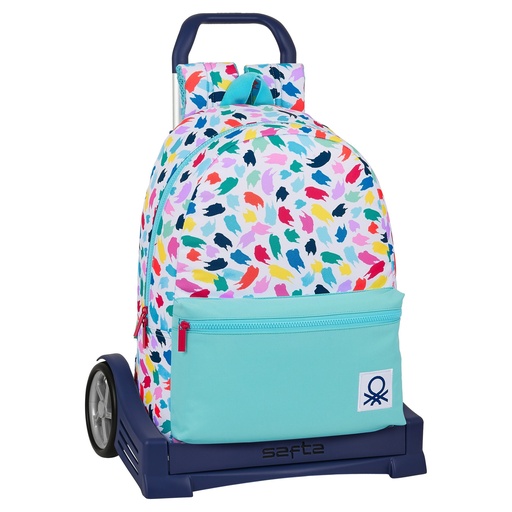 Mochila Escolar con Ruedas Benetton Painting Multicolor