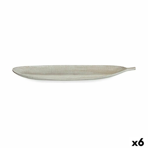Centro de Mesa Gift Decor LH520814 Blanco Hoja de planta 59,5 x 3 x 21,6 cm Decoración (6 Unidades)