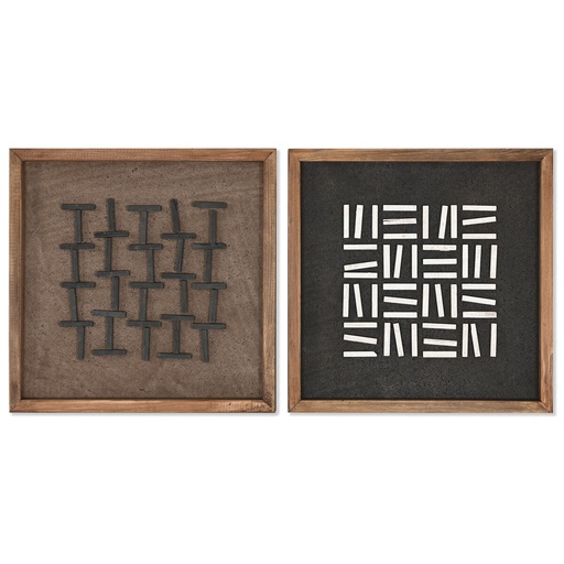 Cuadro Home ESPRIT Pino Madera Reciclada 44 x 8 x 44 cm 40,2 x 4 x 40,2 cm