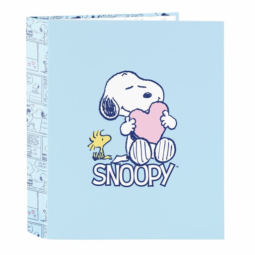 Carpeta de anillas Snoopy Love Azul A4 27 x 33 x 6 cm