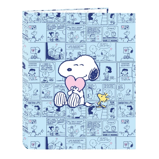 Ring binder Snoopy Love Blue A4 26.5 x 33 x 4 cm