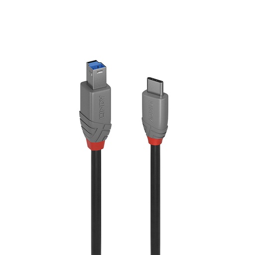 USB-C to USB B Cable LINDY 36665 50 cm Black