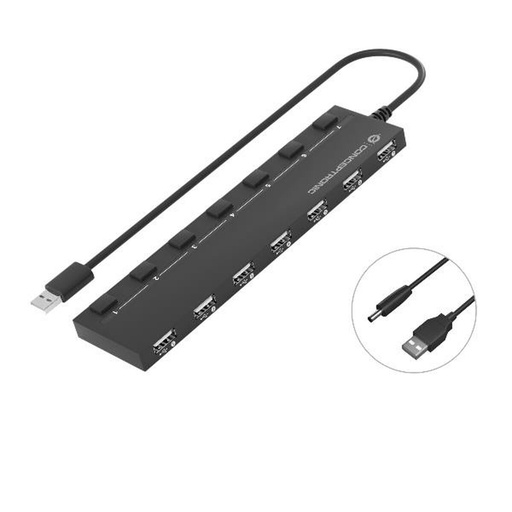 USB Hub Conceptronic 110516507101 Black 90 cm 7-in-1 (1 Unit)