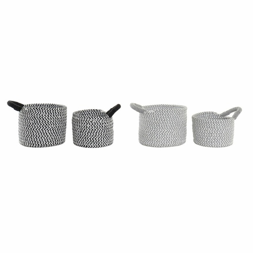 Juego de Cestas DKD Home Decor Fibra natural 18 x 18 x 14 cm