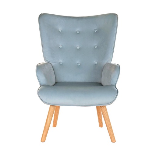 Armchair DKD Home Decor Blue Sky blue Natural Wood Plastic 67 x 75 x 96 cm