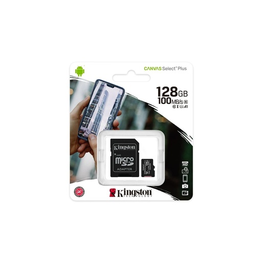 Tarjeta de Memoria Micro SD con Adaptador Kingston Canvas Select Plus 128 GB