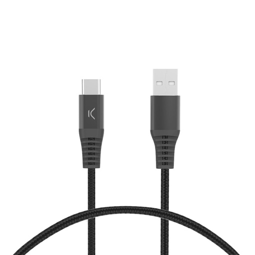 USB A to USB-C Cable KSIX Black 1 m