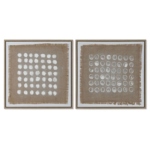 Cuadro Home ESPRIT Blanco Beige Moderno 60 x 3,8 x 60 cm (2 Unidades)